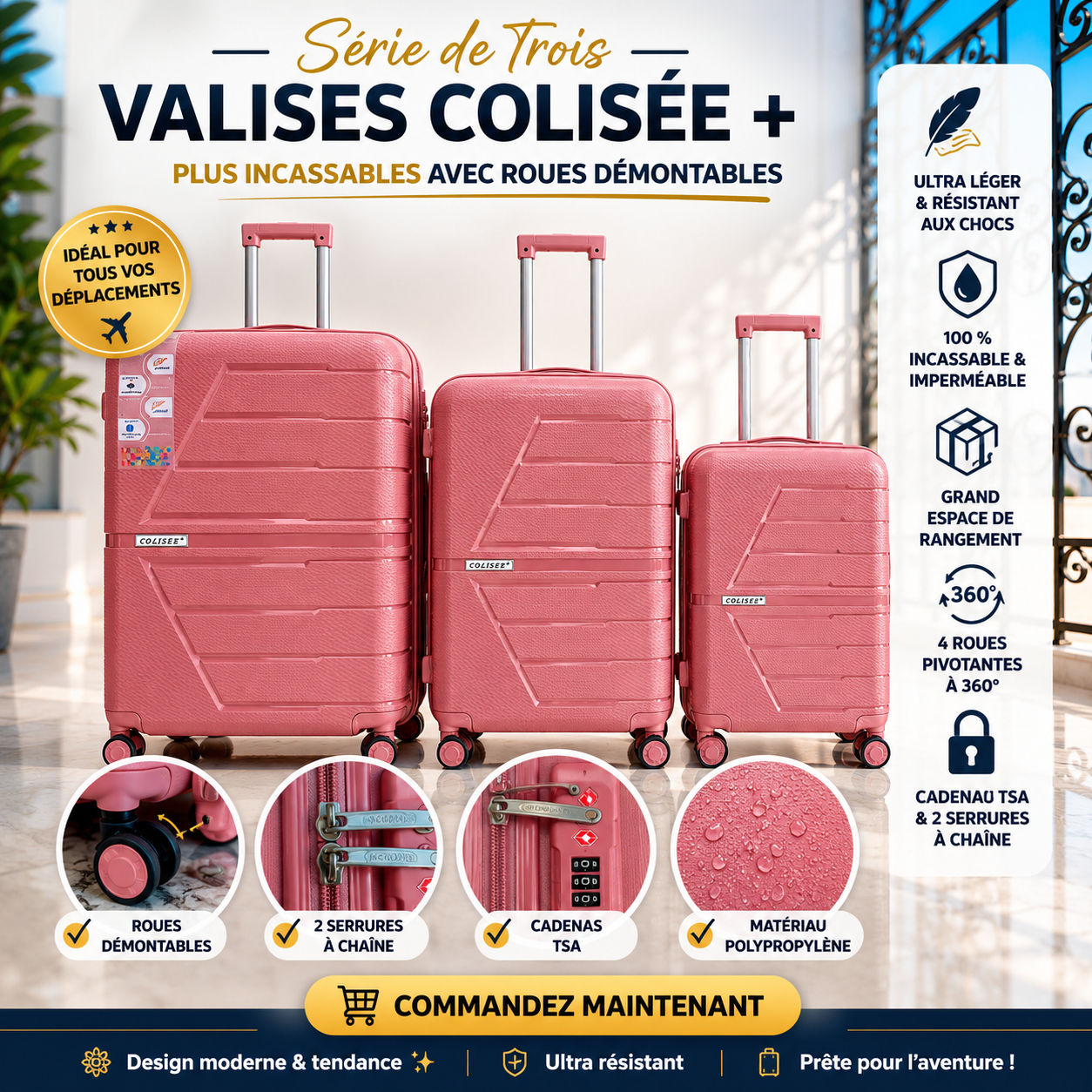 Set Valises Colisée + Série de 3 Ultra Résistantes