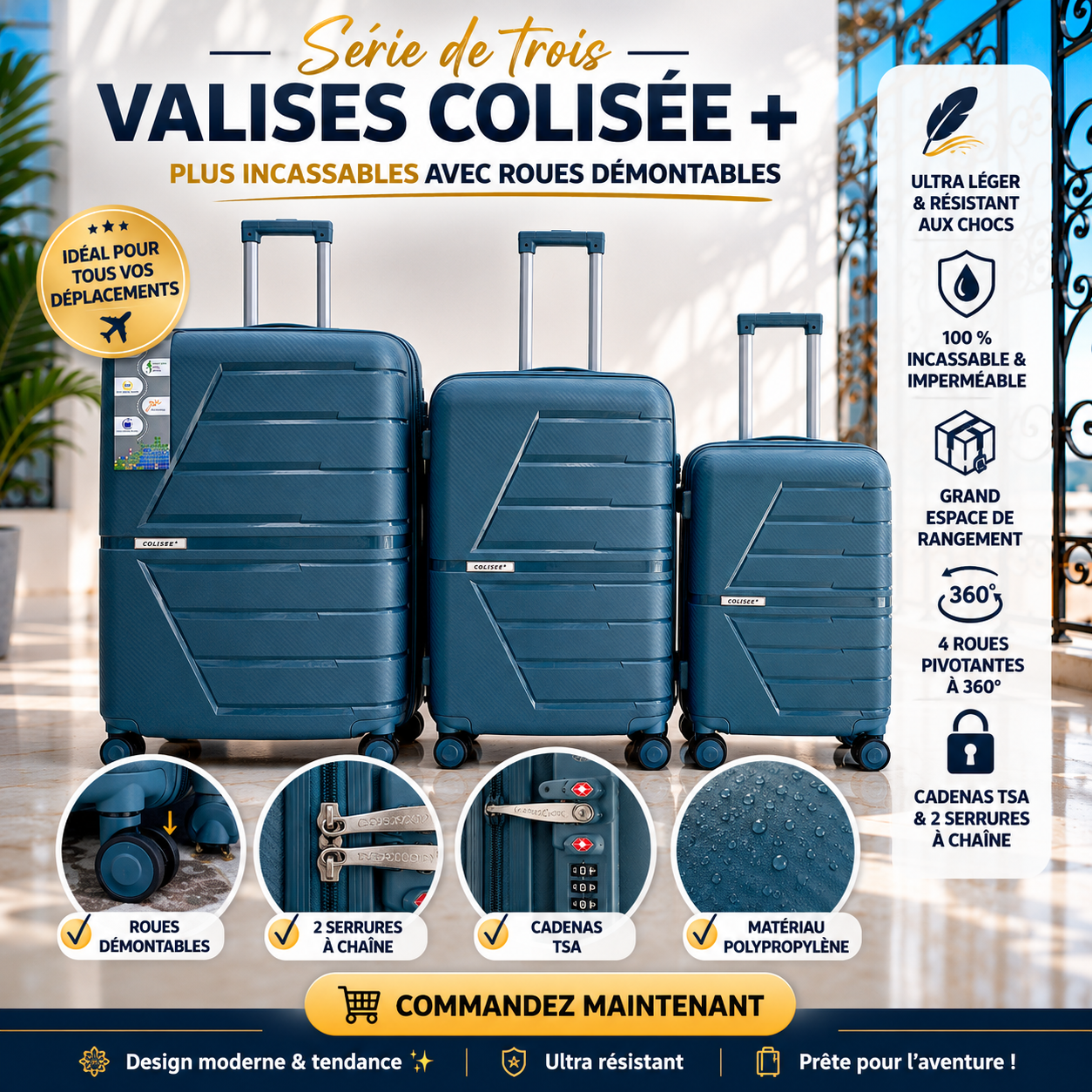 Set Valises Colisée + Série de 3 Ultra Résistantes