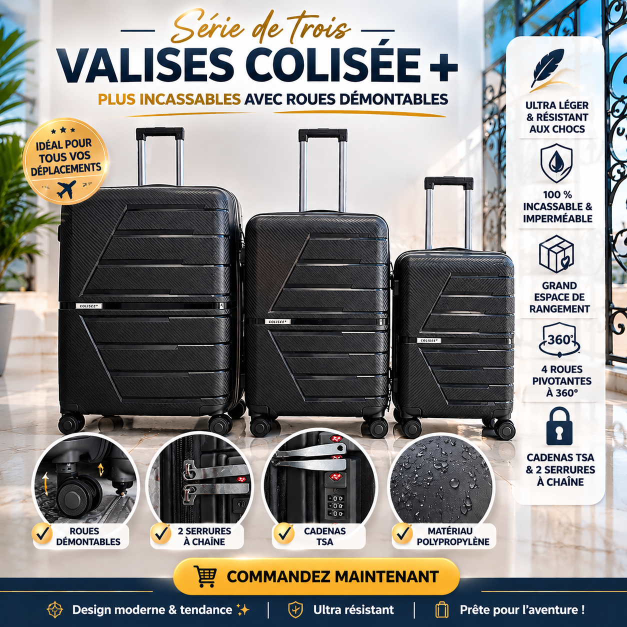 Set Valises Colisée + Série de 3 Ultra Résistantes