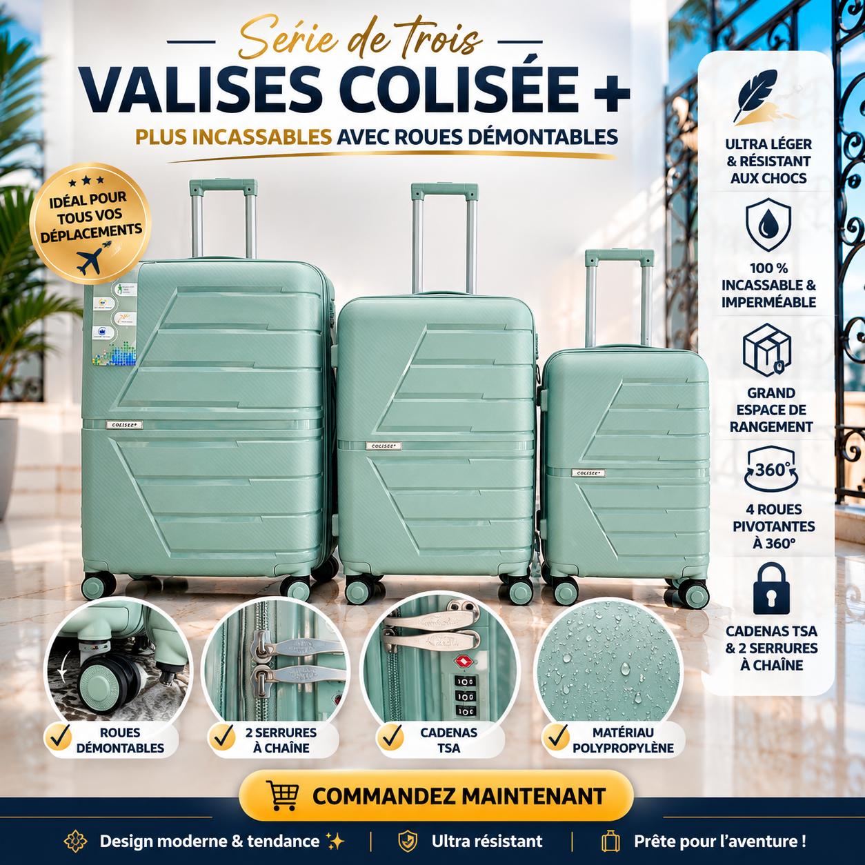 Set Valises Colisée + Série de 3 Ultra Résistantes